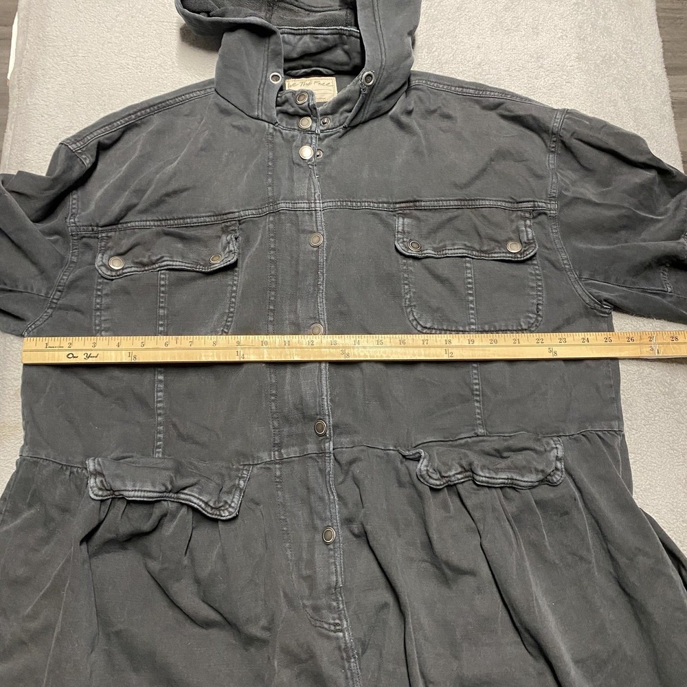 We The Free Nocturne Parka Medium Washed Black Oversized Boho Hooded Pockets - Picture 7 of 8